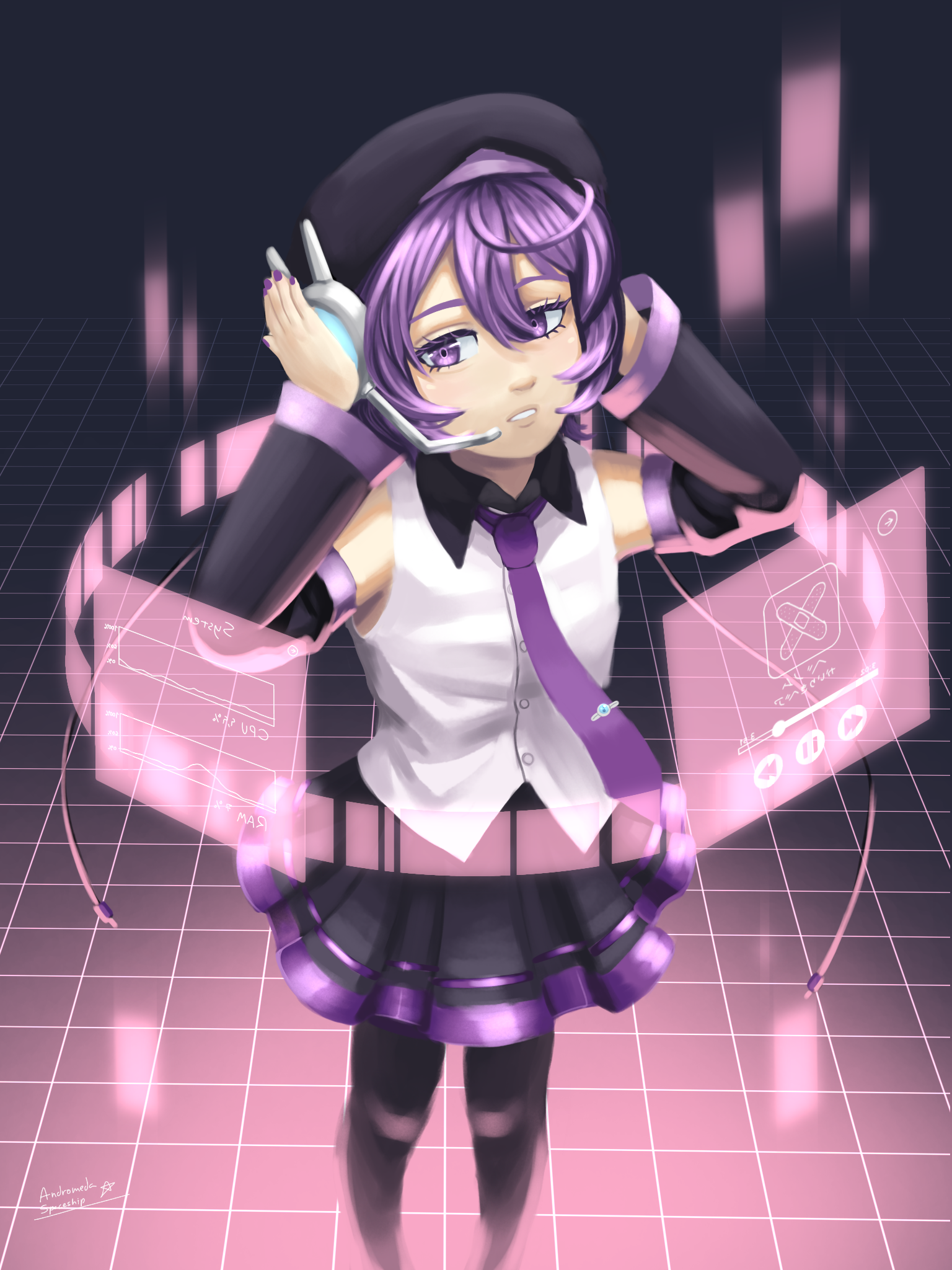 A digital drawing of an Utauloid named Utane Uta, also known as Defoko